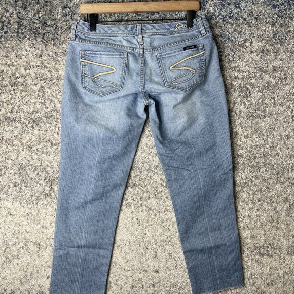 Seven7 Blue Skinny Jeans with Weathered Fading - Picture 2 of 10